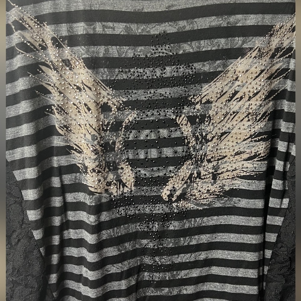 Crash & Burn Striped Rhinestone Dolman Top, Large, BUCKLE - Picture 5 of 5